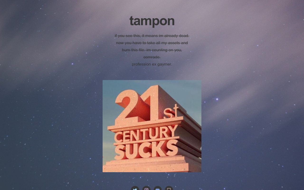 Carrd profile picture for @tampon